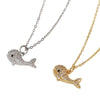 Wholesale Jewelry Copper Animal Small Whale Necklace With Electroplating Ochain Clavicle Chain