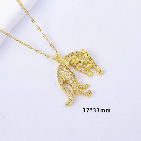 Wholesale Jewelry Copper Animal Zodiac Lion Head Pendant Hip Hop Style Microinlaid Zircon Electroplating