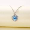 Wholesale Jewelry Copper Artificial Zircon Heart Shaped Ochain Pendant Necklace For Women Set With Precious Stones