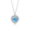 Wholesale Jewelry Copper Artificial Zircon Heart Shaped Ochain Pendant Necklace For Women Set With Precious Stones