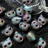 Wholesale Jewelry Copper Beaded Accessories With Line Pattern And Environmental Protection Treatment For Diy Bracelet And Necklace Featuring Cat Head Monster Design