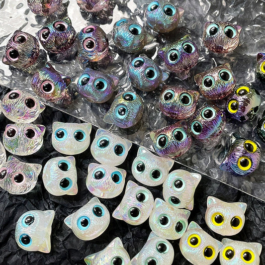 Wholesale Jewelry Copper Beaded Accessories With Line Pattern And Environmental Protection Treatment For Diy Bracelet And Necklace Featuring Cat Head Monster Design