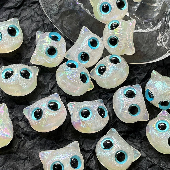 Wholesale Jewelry Copper Beaded Accessories With Line Pattern And Environmental Protection Treatment For Diy Bracelet And Necklace Featuring Cat Head Monster Design