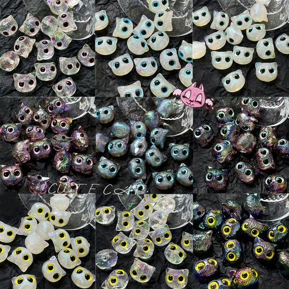 Wholesale Jewelry Copper Beaded Accessories With Line Pattern And Environmental Protection Treatment For Diy Bracelet And Necklace Featuring Cat Head Monster Design