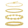 Wholesale Jewelry Copper Beaded Bracelet Geometric Minimalist Electroplated For Women