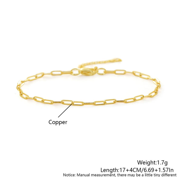 Wholesale Jewelry Copper Beaded Bracelet Geometric Minimalist Electroplated For Women
