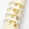 Wholesale Jewelry Copper Beaded Shell Heart Starfish Pendant Gold Plated Bracelet With Star Pattern