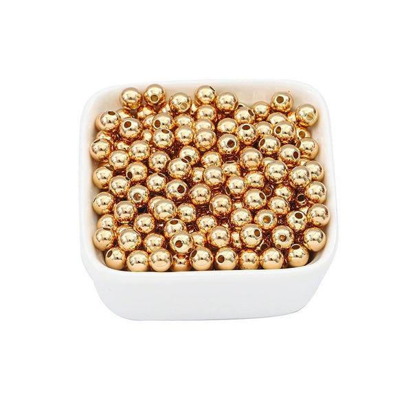 Wholesale Jewelry Copper Beads Simple Natural Style Electroplating For Bracelet Necklace Accessories