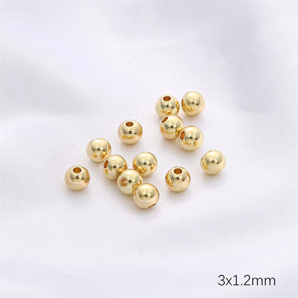 Wholesale Jewelry Copper Beads Simple Natural Style Electroplating For Bracelet Necklace Accessories