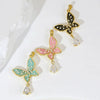 Wholesale Jewelry Copper Butterfly Pendant Necklace And Earring With Microinlay Cartoon And Animal Style