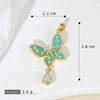 Wholesale Jewelry Copper Butterfly Pendant Necklace And Earring With Microinlay Cartoon And Animal Style