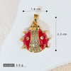 Wholesale Jewelry Copper Cartoon Animal Insect Zirconia Mini Ladybird Pendant