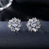 Wholesale Jewelry Copper Cartoon Geometric Hollow Irregular Zircon Women Earrings Snowflake Design