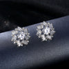 Wholesale Jewelry Copper Cartoon Geometric Hollow Irregular Zircon Women Earrings Snowflake Design