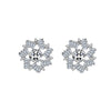 Wholesale Jewelry Copper Cartoon Geometric Hollow Irregular Zircon Women Earrings Snowflake Design