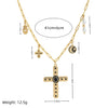 Wholesale Jewelry Copper Clavicle Chain With Cross Moon Palm Pearl Multi Pendant U Shape Geometric Electroplating