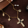 Wholesale Jewelry Copper Clavicle Chain With Cross Moon Palm Pearl Multi Pendant U Shape Geometric Electroplating