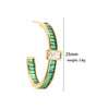 Wholesale Jewelry Copper Colored Diamond Zircon Earrings Geometric Sweet Style 18K Gold Plated