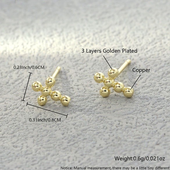 Wholesale Jewelry Copper Cross Crown Roman Numerals Electroplated Unisex Necklace And Earrings Set