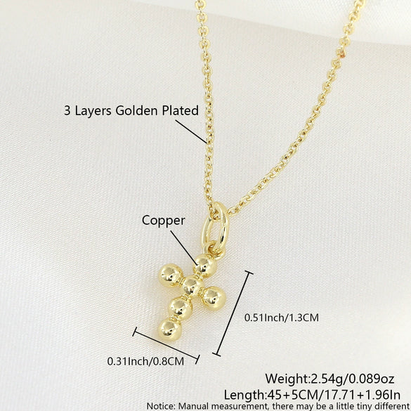 Wholesale Jewelry Copper Cross Crown Roman Numerals Electroplated Unisex Necklace And Earrings Set