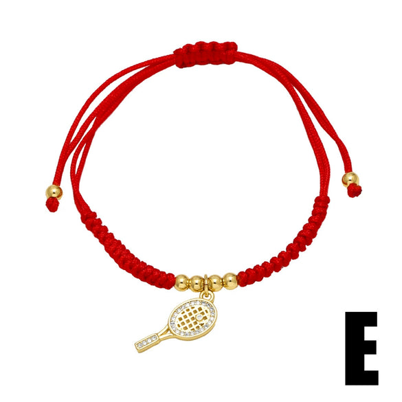 Wholesale Jewelry Copper Cross Pendant Bracelet Gold Plated Minimalist Style