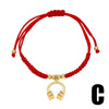 Wholesale Jewelry Copper Cross Pendant Bracelet Gold Plated Minimalist Style