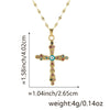 Wholesale Jewelry Copper Cross Pendant Lip Chain Geometric Allmatch Dripping Oil Style