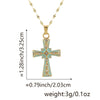 Wholesale Jewelry Copper Cross Pendant Lip Chain Geometric Allmatch Dripping Oil Style