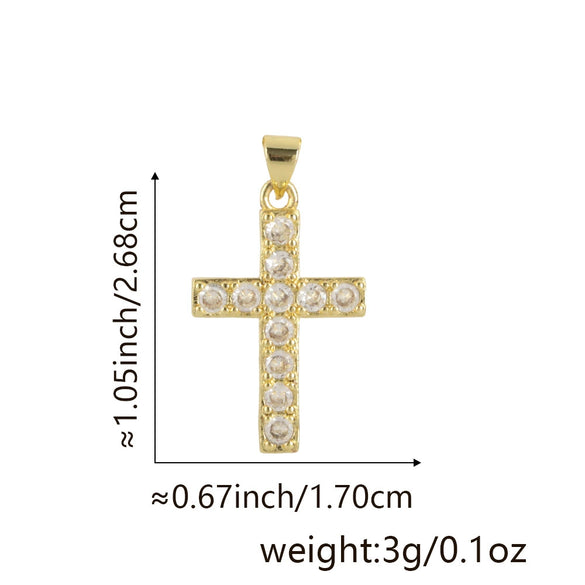 Wholesale Jewelry Copper Cross Pendant Lip Chain Geometric Allmatch Dripping Oil Style