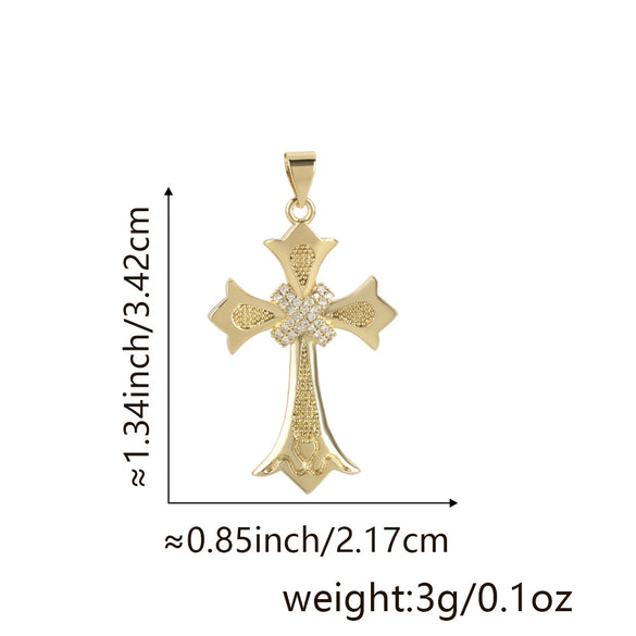 Wholesale Jewelry Copper Cross Pendant Lip Chain Geometric Allmatch Dripping Oil Style