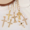 Wholesale Jewelry Copper Cross Pendant Lip Chain Geometric Allmatch Dripping Oil Style