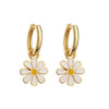 Wholesale Jewelry Copper Daisy Dripping Oil Style Ladies Earrings And Hand Accessories Set