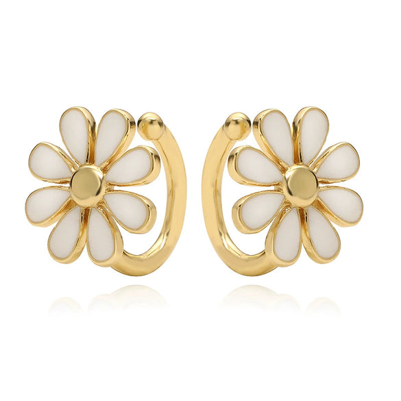 Wholesale Jewelry Copper Daisy Dripping Oil Style Ladies Earrings And Hand Accessories Set