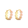 Wholesale Jewelry Copper Daisy Dripping Oil Style Ladies Earrings And Hand Accessories Set