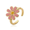 Wholesale Jewelry Copper Daisy Dripping Oil Style Ladies Earrings And Hand Accessories Set