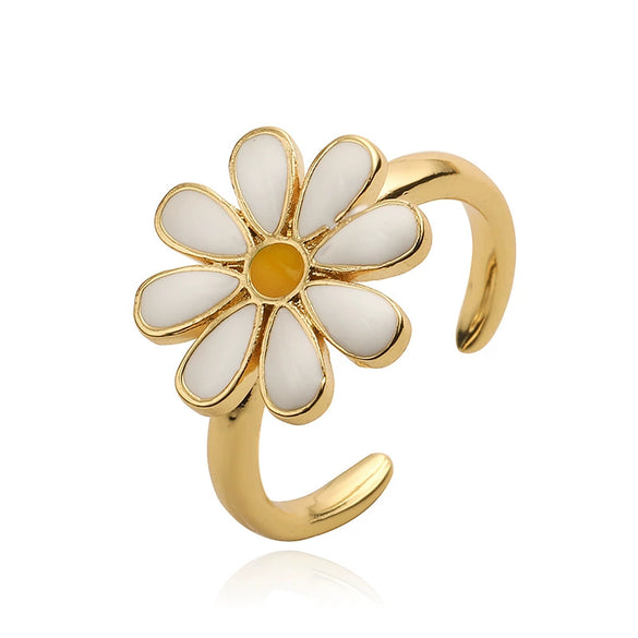 Wholesale Jewelry Copper Daisy Dripping Oil Style Ladies Earrings And Hand Accessories Set