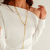Wholesale Jewelry Copper Daisy Flower Cross Shell Long Necklace With Electroplating For Women