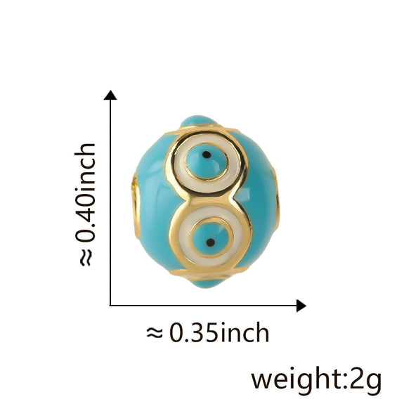 Wholesale Jewelry Copper Devil's Eye Geometric Electroplating Dripping Oil Beads Bracelet Anklet Accessories