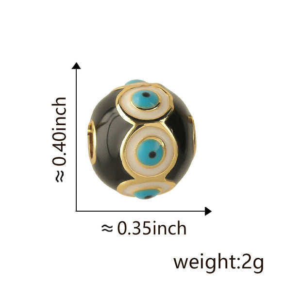 Wholesale Jewelry Copper Devil's Eye Geometric Electroplating Dripping Oil Beads Bracelet Anklet Accessories