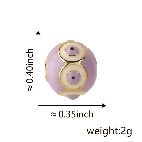 Wholesale Jewelry Copper Devil's Eye Geometric Electroplating Dripping Oil Beads Bracelet Anklet Accessories