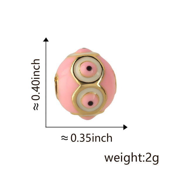 Wholesale Jewelry Copper Devil's Eye Geometric Electroplating Dripping Oil Beads Bracelet Anklet Accessories