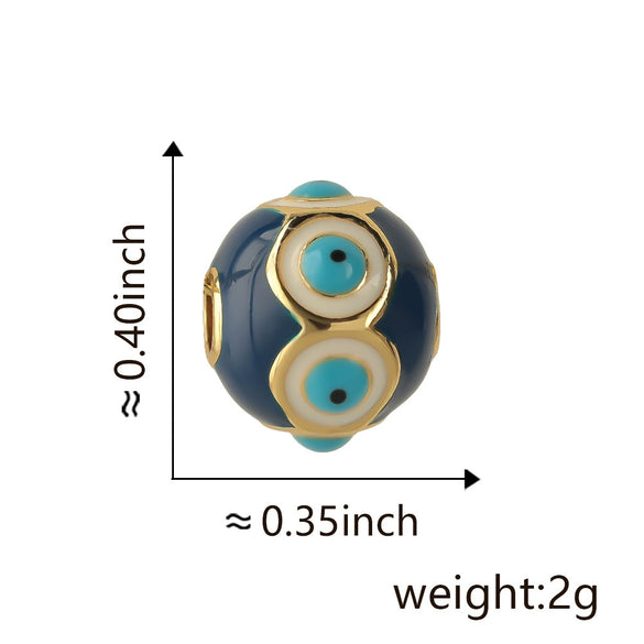 Wholesale Jewelry Copper Devil's Eye Geometric Electroplating Dripping Oil Beads Bracelet Anklet Accessories