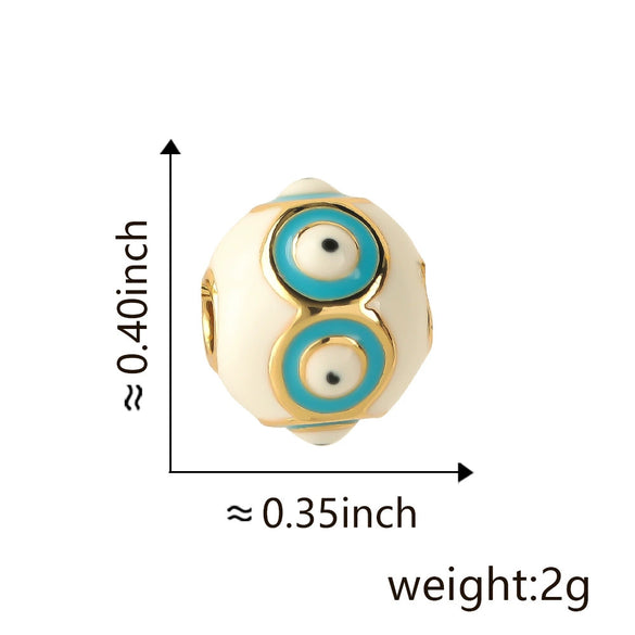 Wholesale Jewelry Copper Devil's Eye Geometric Electroplating Dripping Oil Beads Bracelet Anklet Accessories