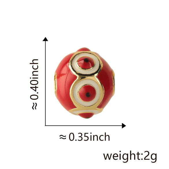 Wholesale Jewelry Copper Devil's Eye Geometric Electroplating Dripping Oil Beads Bracelet Anklet Accessories