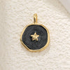 Wholesale Jewelry Copper Dripping Oil Irregular Purple Star Moon Cross Pendant Necklace