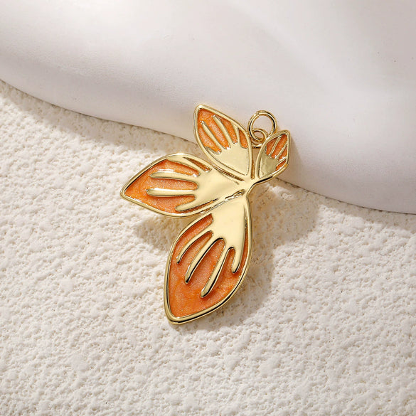 Wholesale Jewelry Copper Dripping Oil Leaf Pendant Earrings Necklace Bracelet