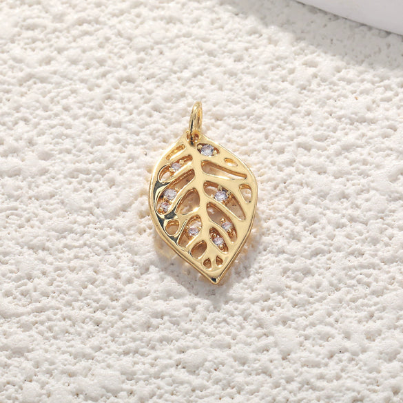Wholesale Jewelry Copper Dripping Oil Leaf Pendant Earrings Necklace Bracelet