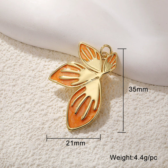 Wholesale Jewelry Copper Dripping Oil Leaf Pendant Earrings Necklace Bracelet