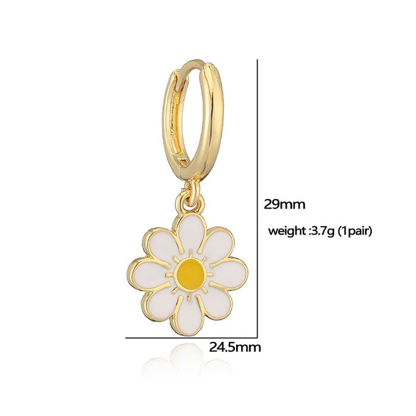 Wholesale Jewelry Copper Dripping Oil Plants Flowers Style Women's Earrings Necklace