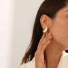 Wholesale Jewelry Copper Drop Shape Electroplated Hollow Three Dimensional Women's Earrings